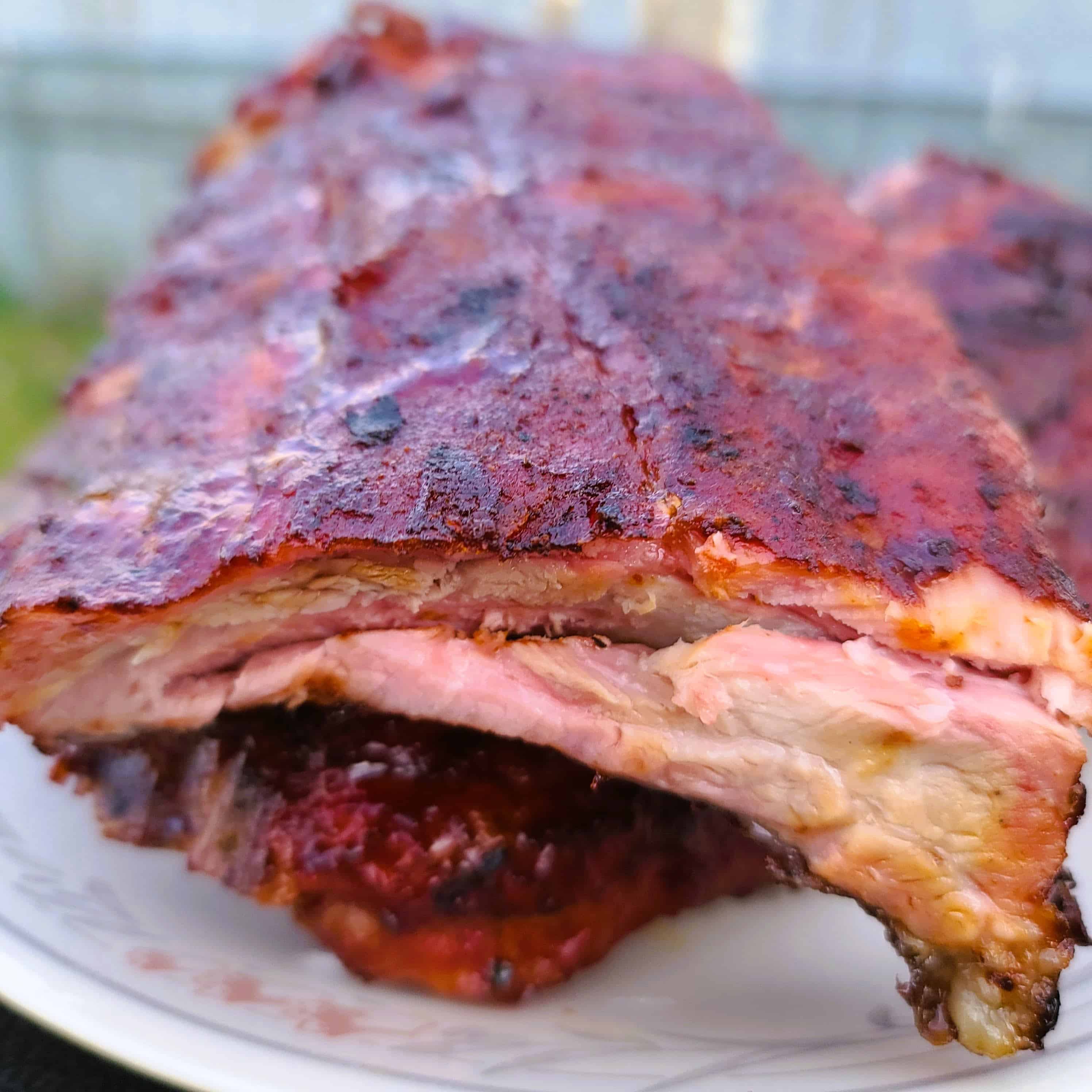 Whole Smoked Spare Ribs Recipe with Hickory Wood