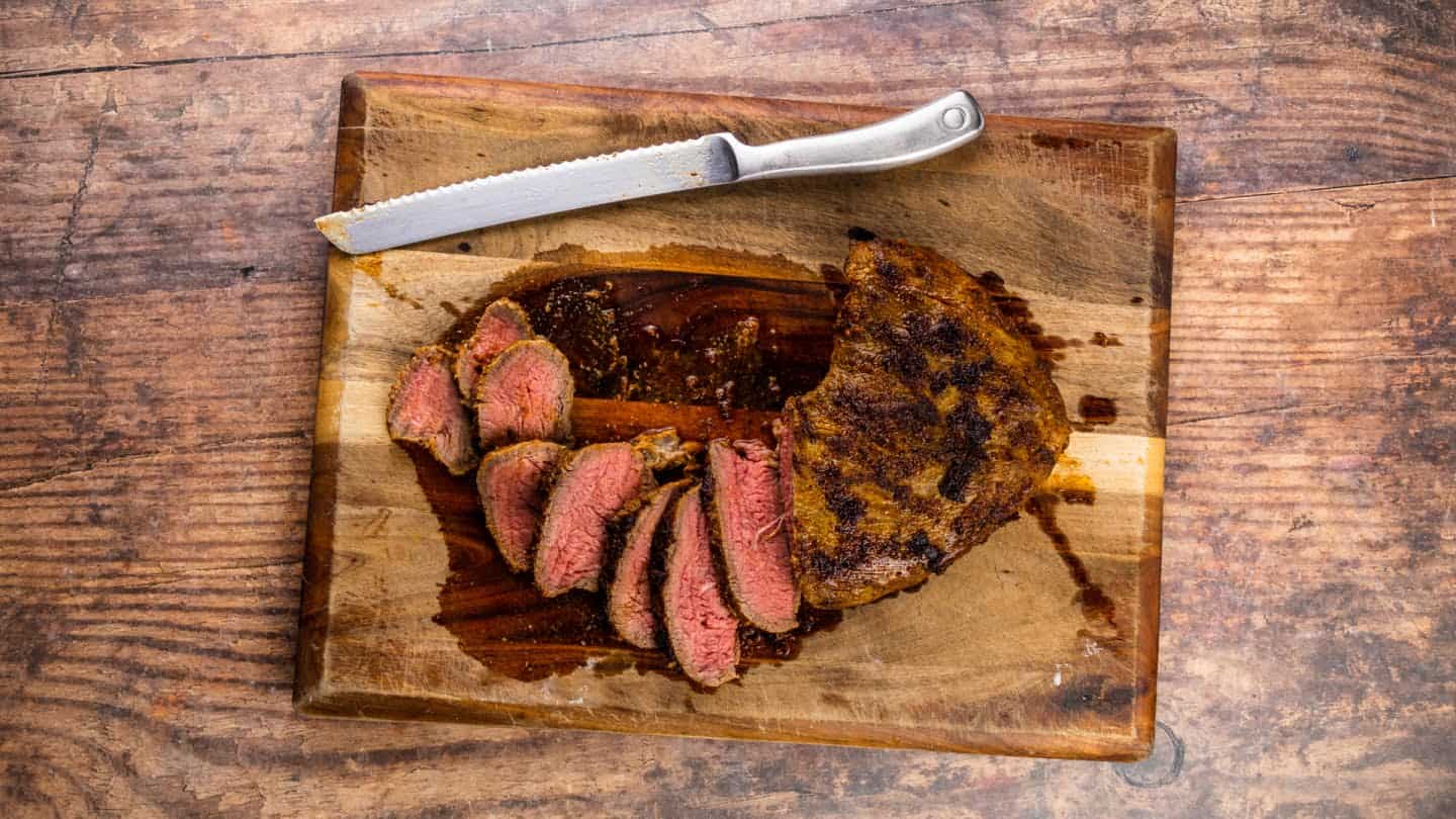 tri tip oven roast in a boarding cut