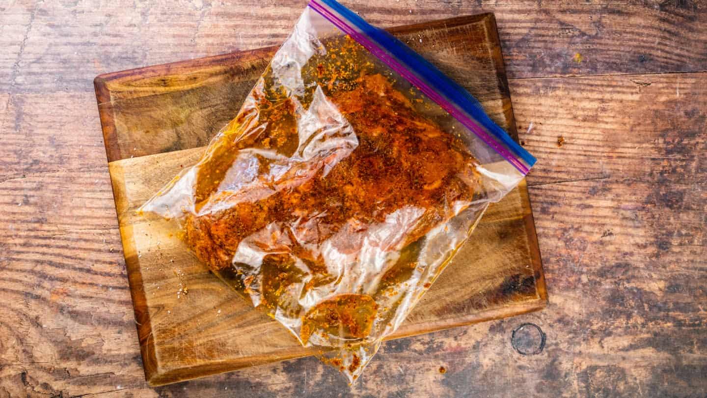 tri-tip in a large ziplock bag