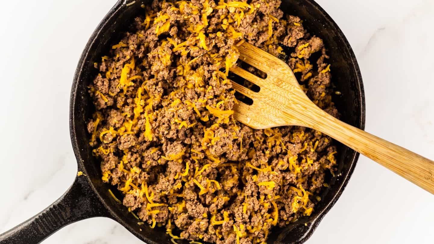 Mixed Spices and Cheese into Ground Beef