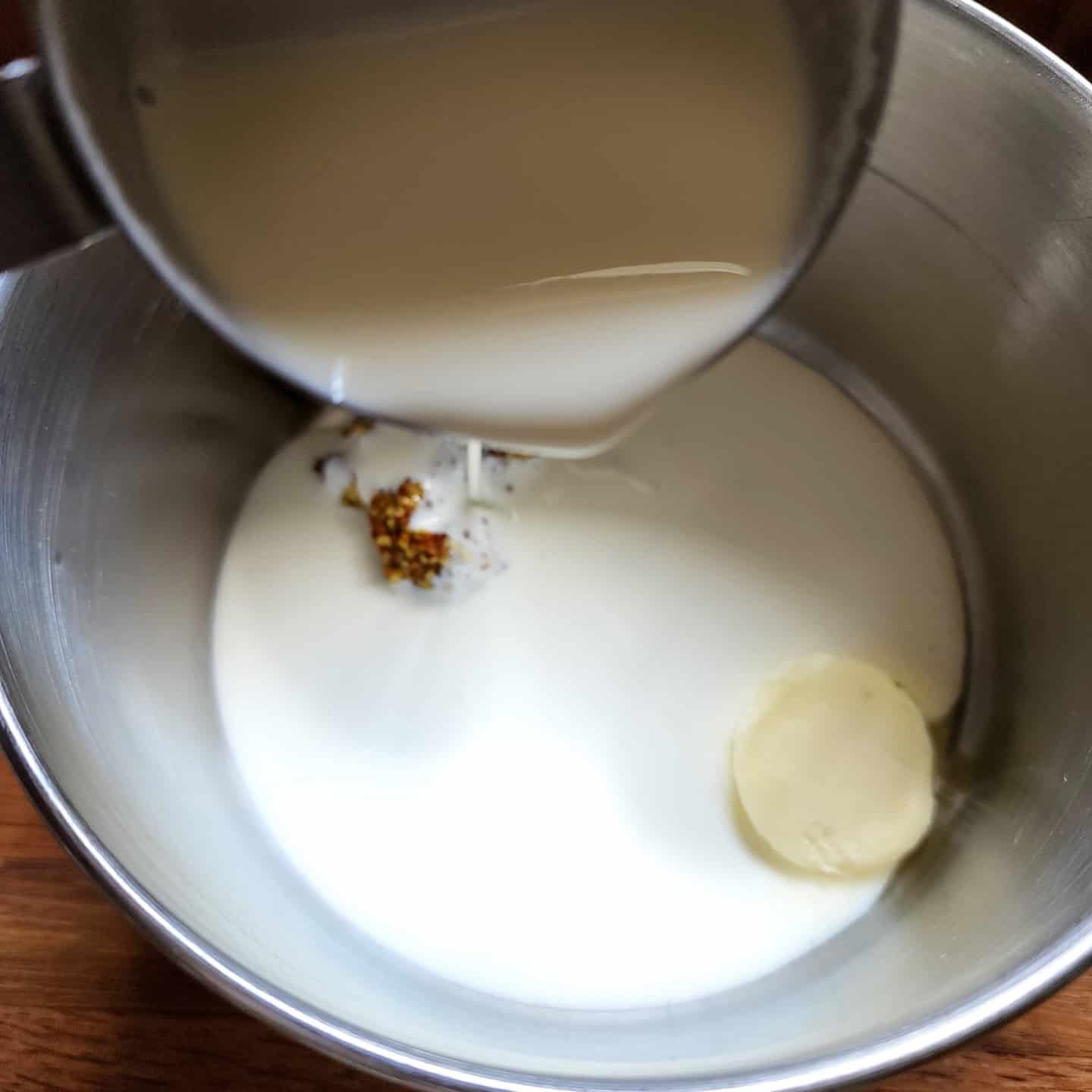 1 Cream, mustard, butter in sauce pan