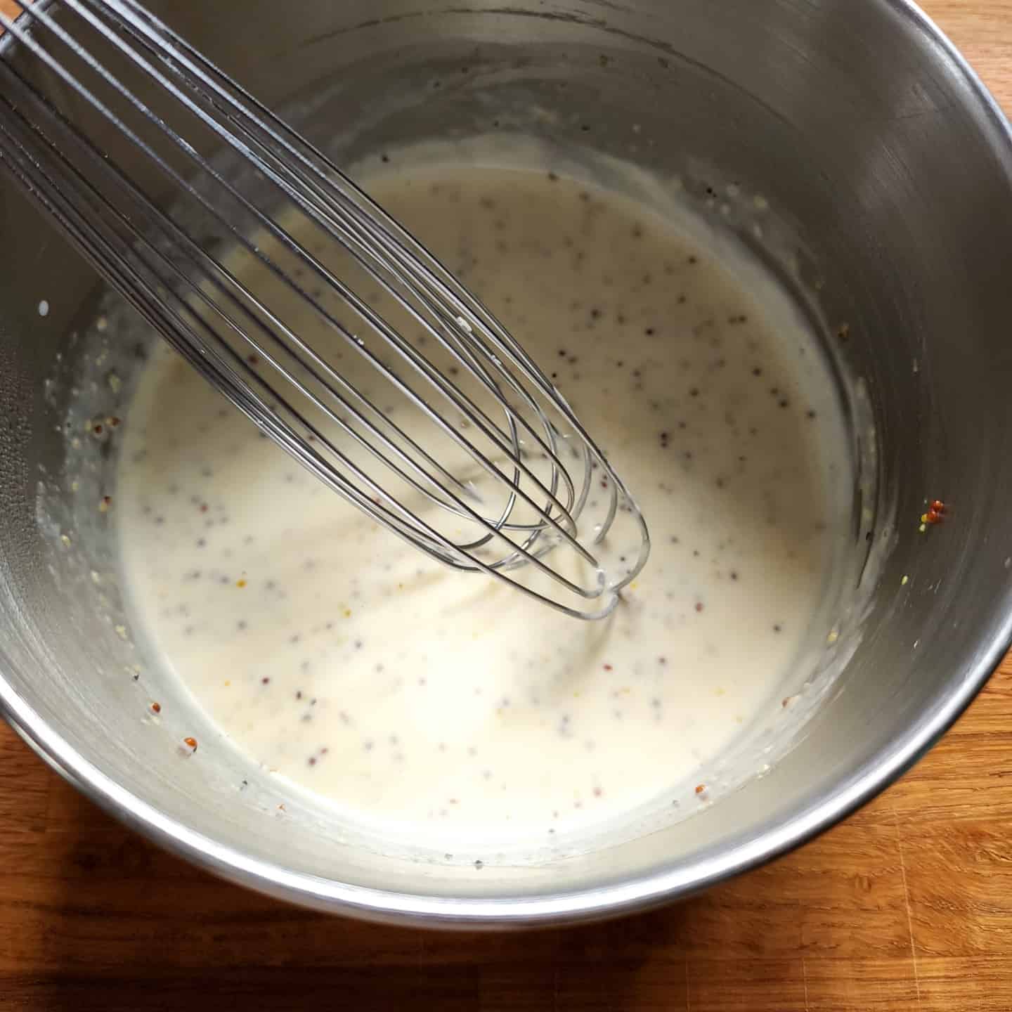 3 Whisking of sauce to thicken