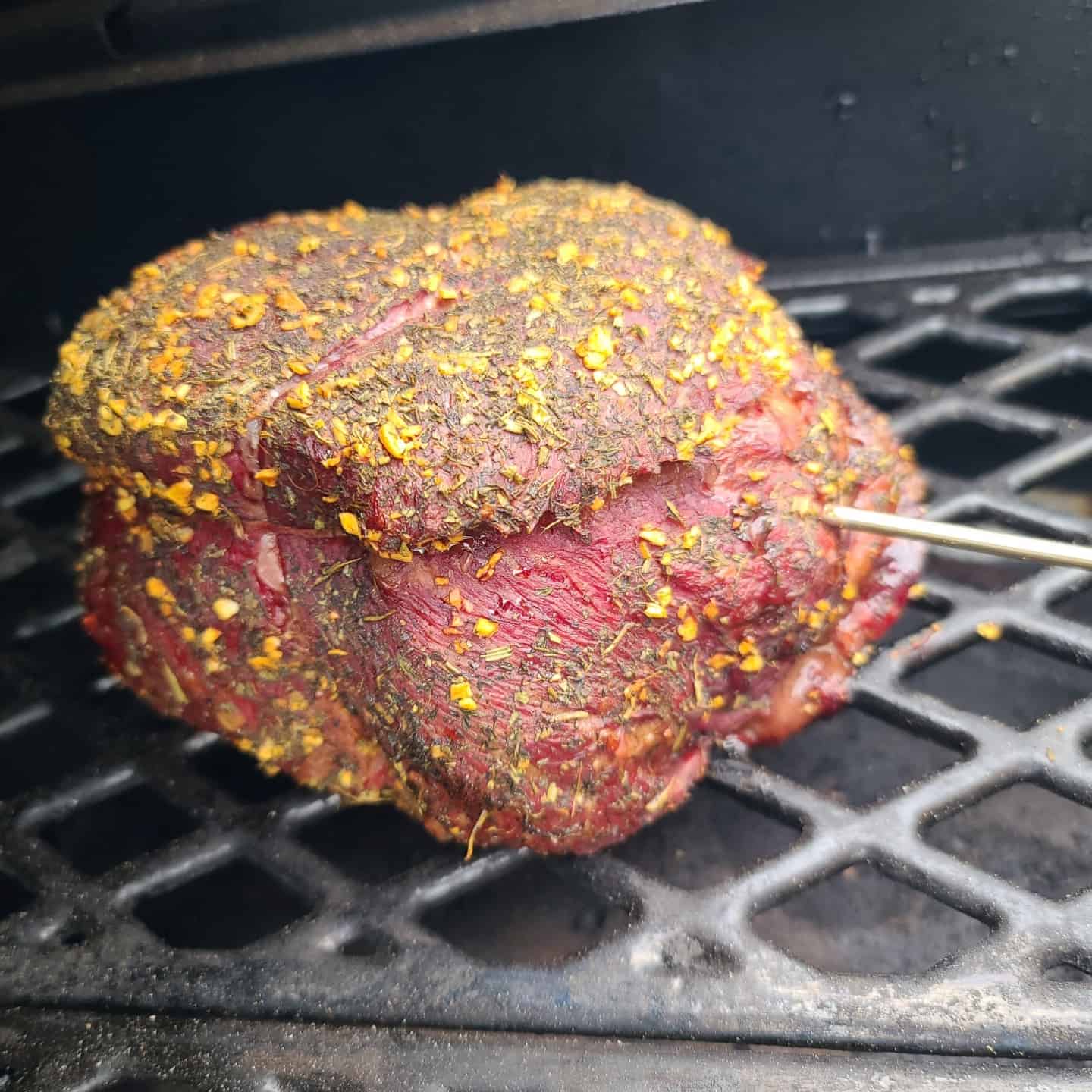 5 Meat thermometer inserted in sirloin