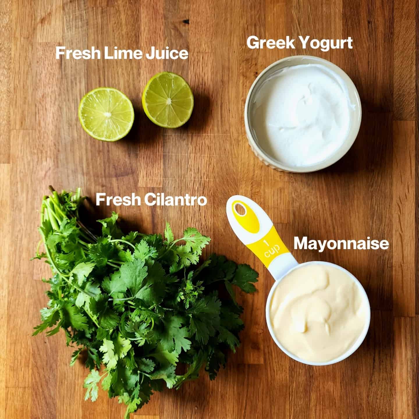 Cilantro Lime Sauce Ingredients