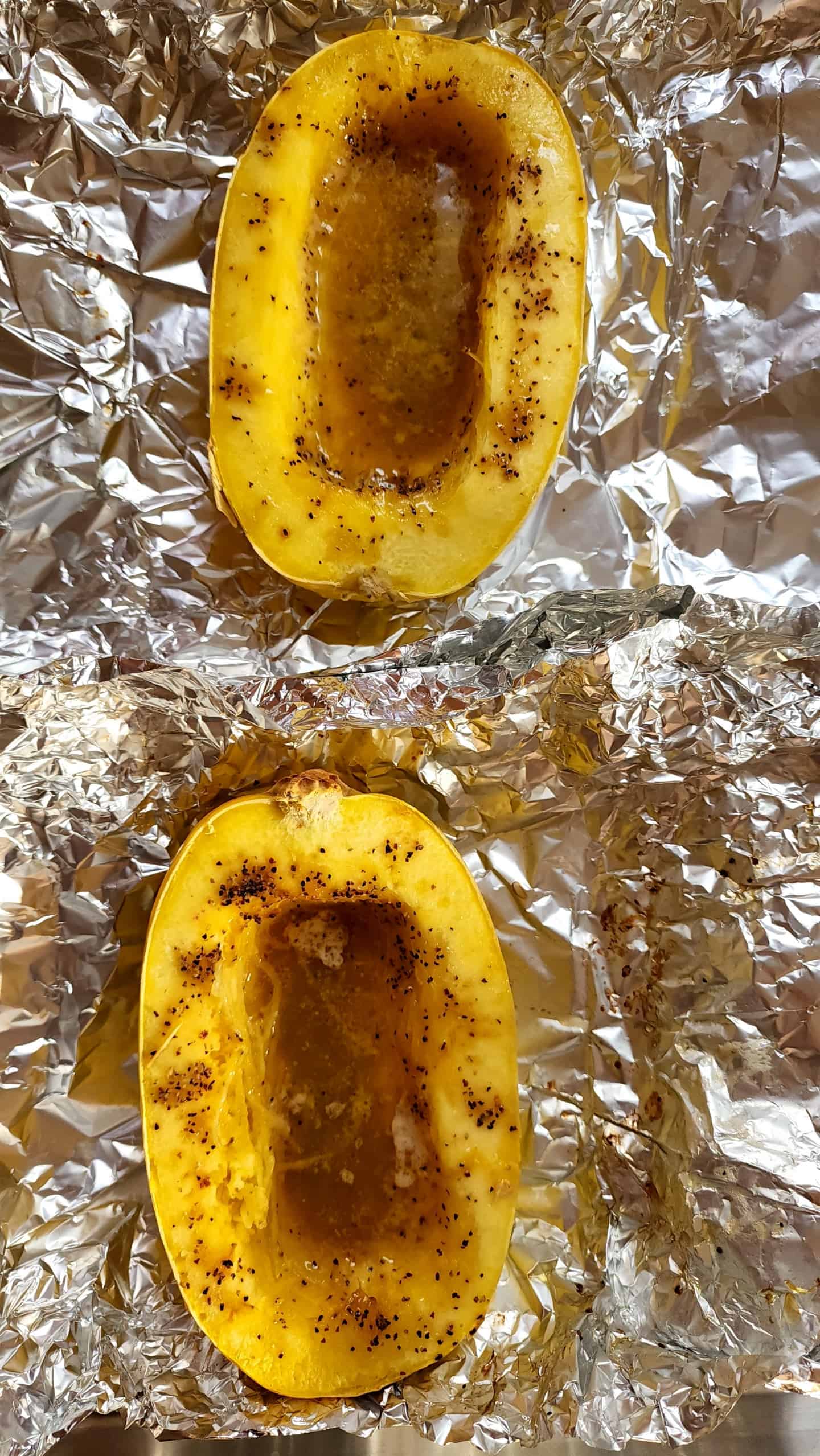 Cooling the baked spahetti squash