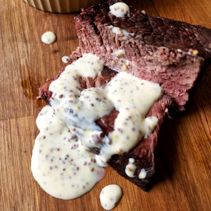 Creamy Mustard Sauce for Steaks featured
