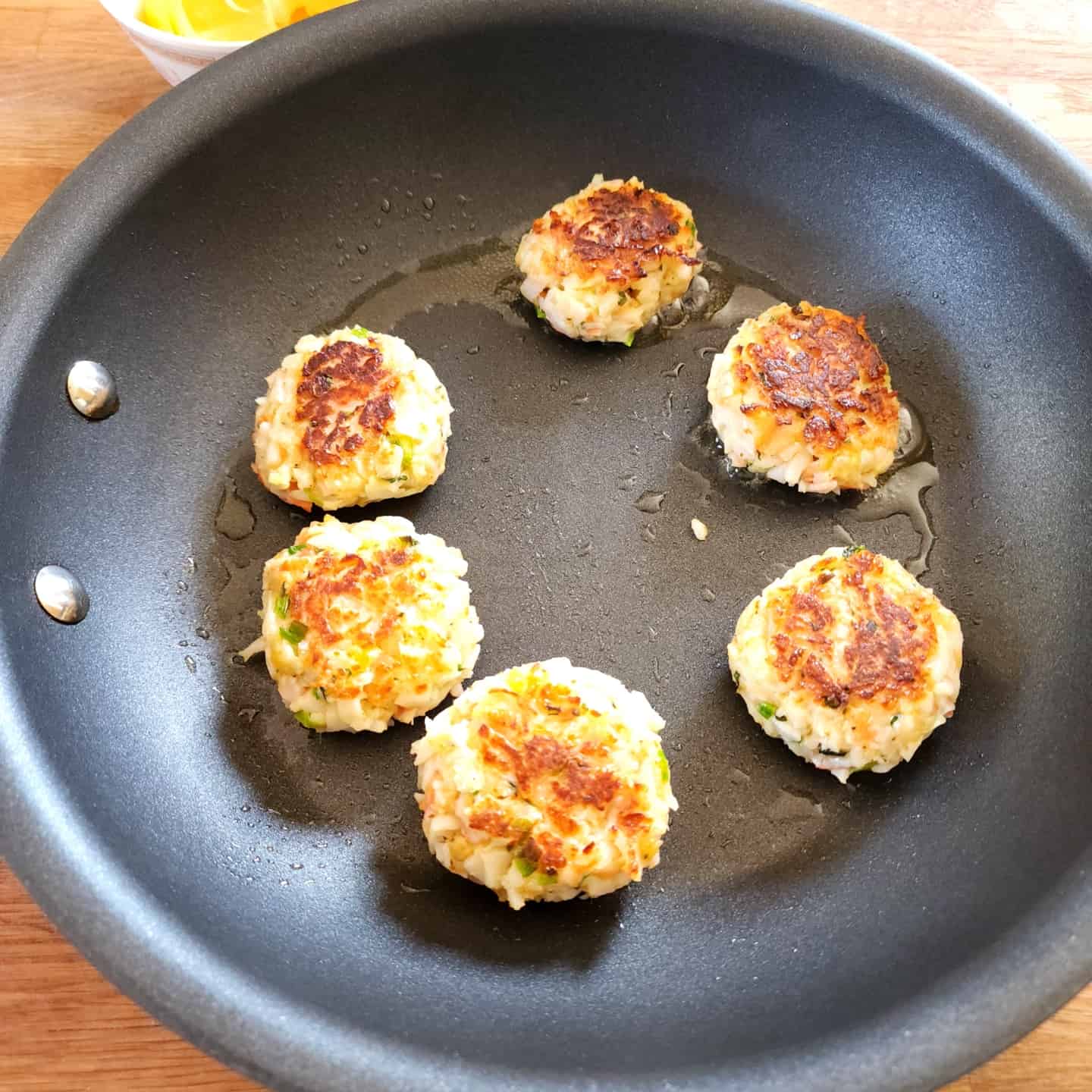 cooked crab cakes until golden brown