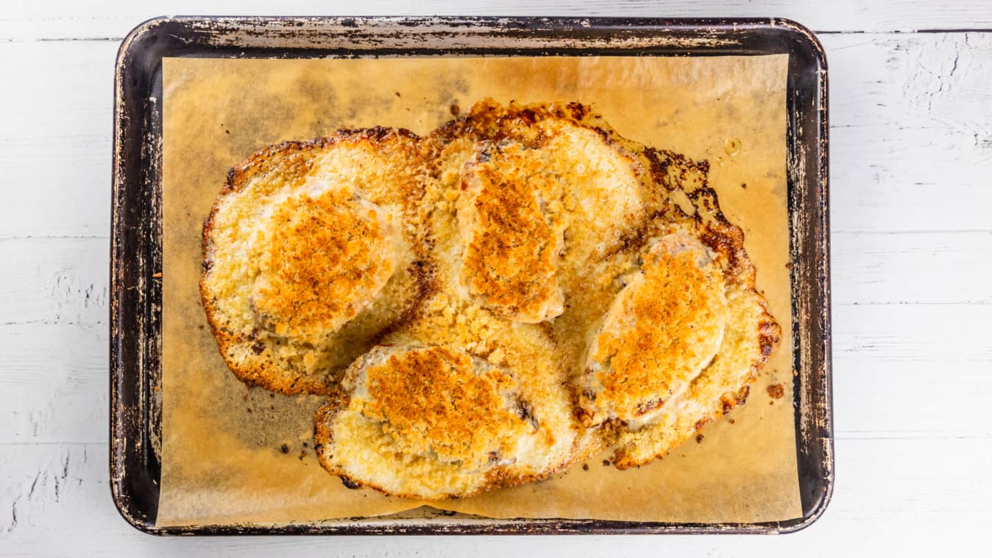 Broiling the chicken until panko browns