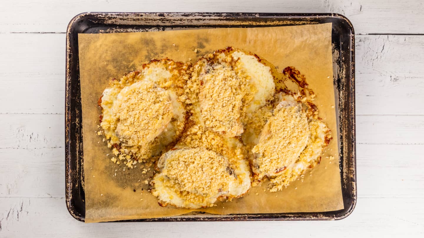 breadcrumbs on top of chicken