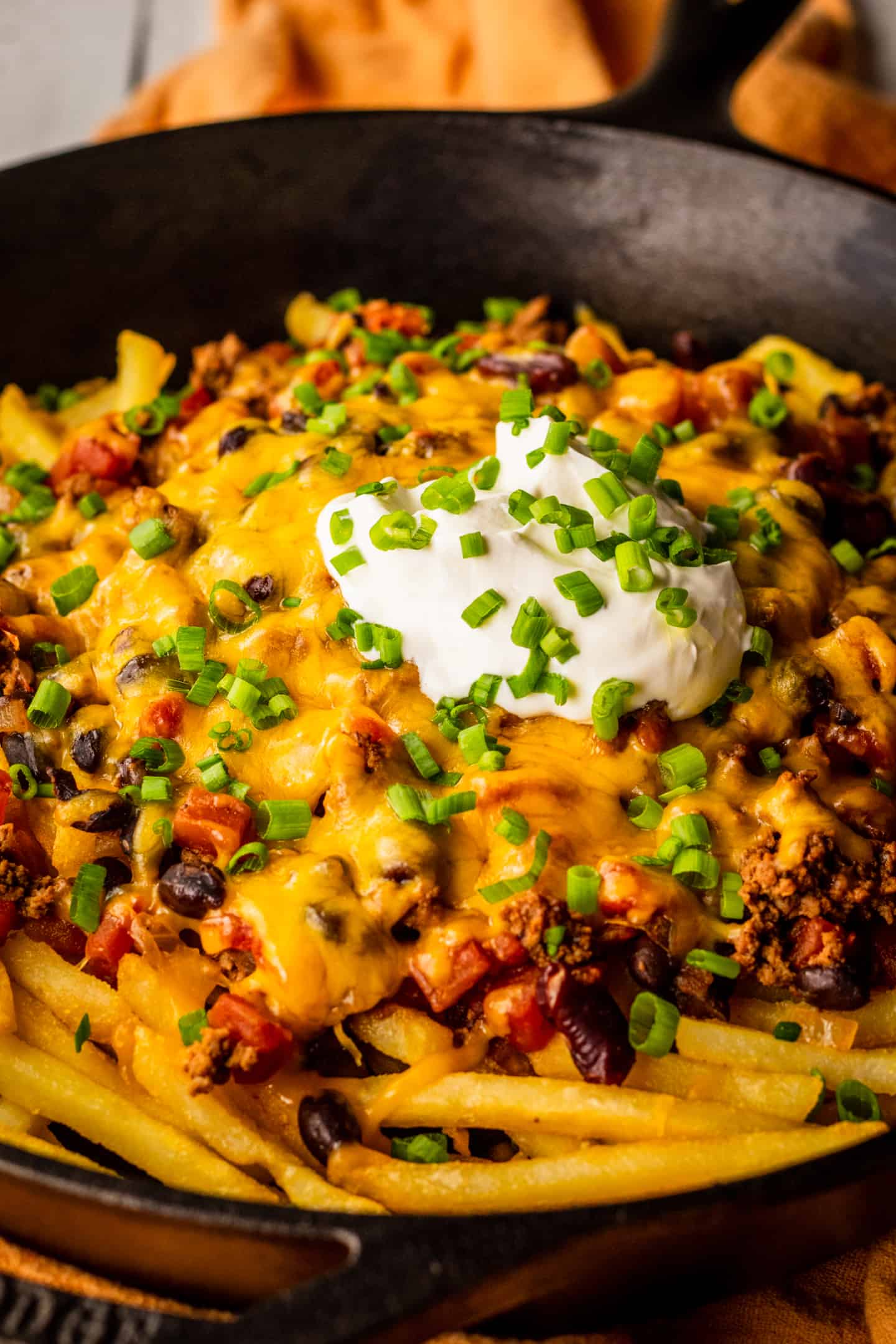chili cheese fries serving