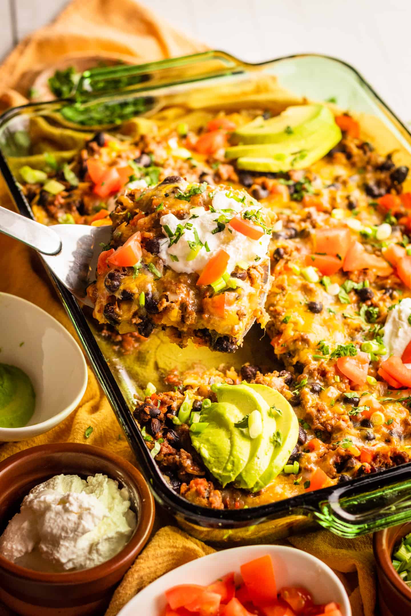 taco casserole serving