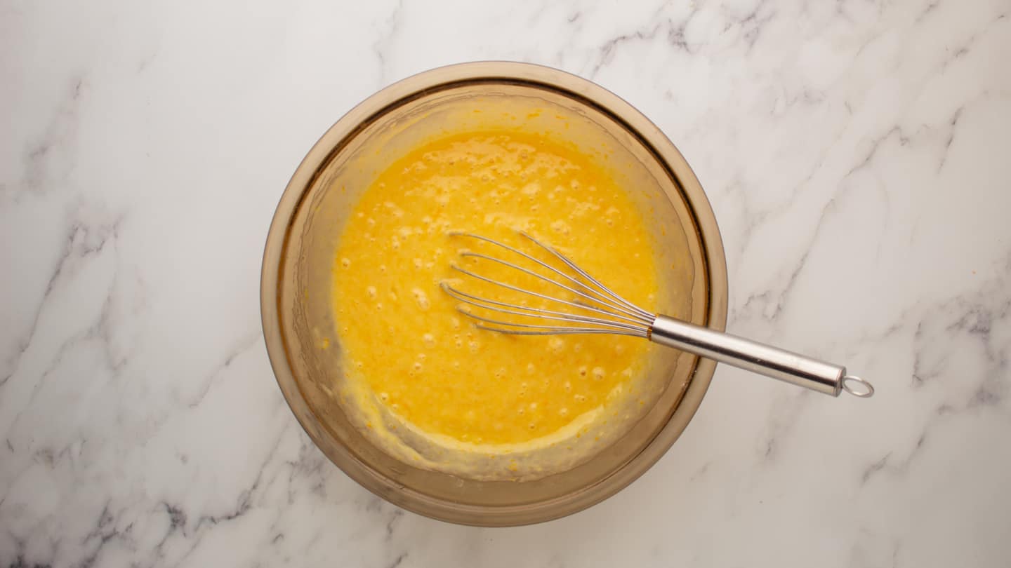 Whisk to combine, then pour the wet mixture into the flour mixture