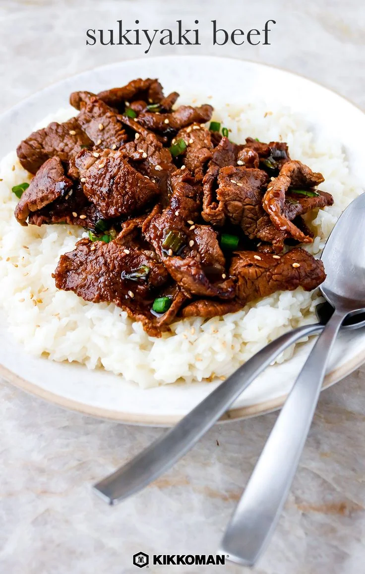 THINLY SLICED BEEF WITH SUKIYAKI SAUCE